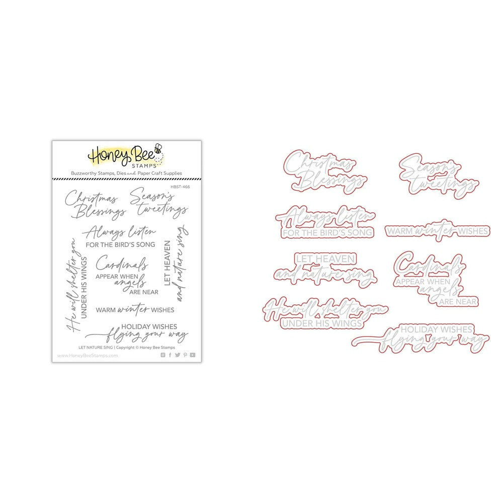 Let Nature Sing Stamp Set and Coordinating Honey Cuts Bundle