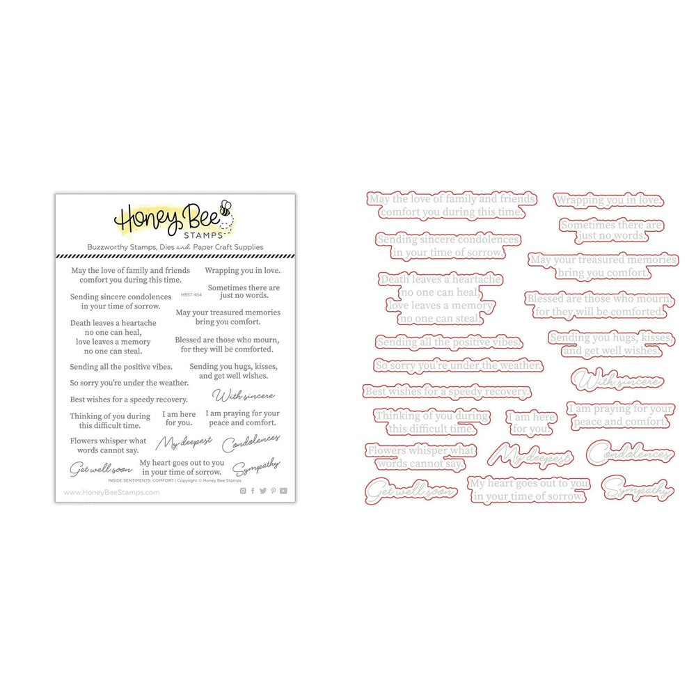 Inside Sentiments: Comfort Stamp Set and Coordinating Honey Cuts Bundle