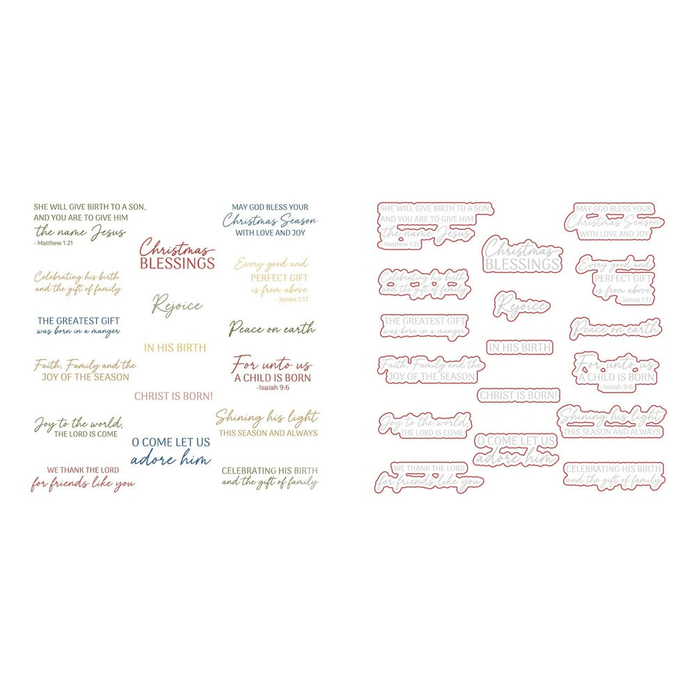Christmas Blessings Stamp Set and Coordinating Honey Cuts Bundle