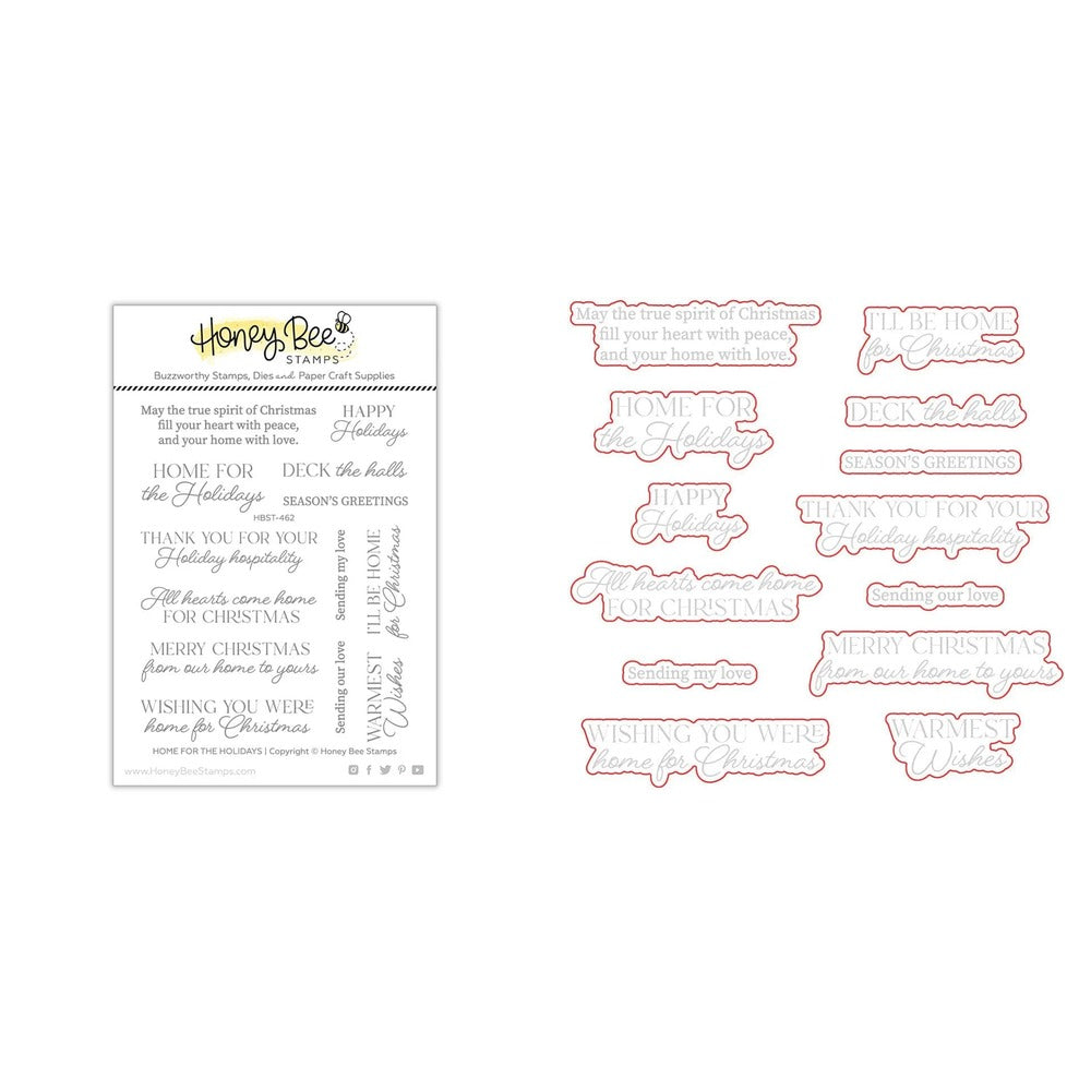 Home For The Holidays Stamp Set and Coordinating Honey Cuts Bundle