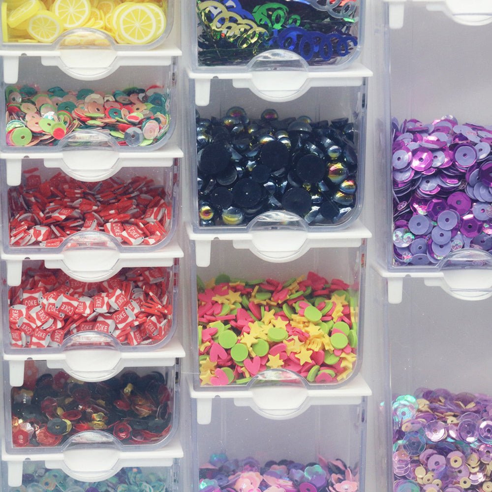 Assorted Bead and Embellishment Storage Solutions Tray Bundle by Elizabeth Ward - 45 pc - Honey Bee Stamps