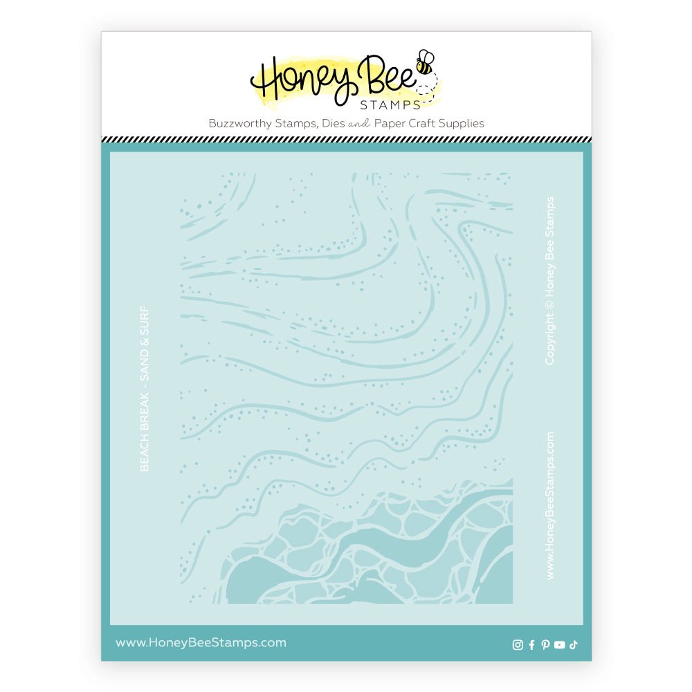 Beach Break - Set of 2 - 6"x6" Coordinating Stencils - Honey Bee Stamps