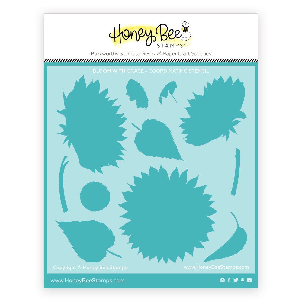 Bloom With Grace - 6"x6" Coordinating Stencil - Honey Bee Stamps