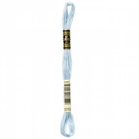 DMC Embroidery Floss, 6 - Strand - Antique Blue Ultra Very Light 3753 - Honey Bee Stamps