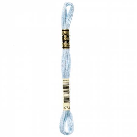 DMC Embroidery Floss, 6 - Strand - Antique Blue Ultra Very Light 3753 - Honey Bee Stamps