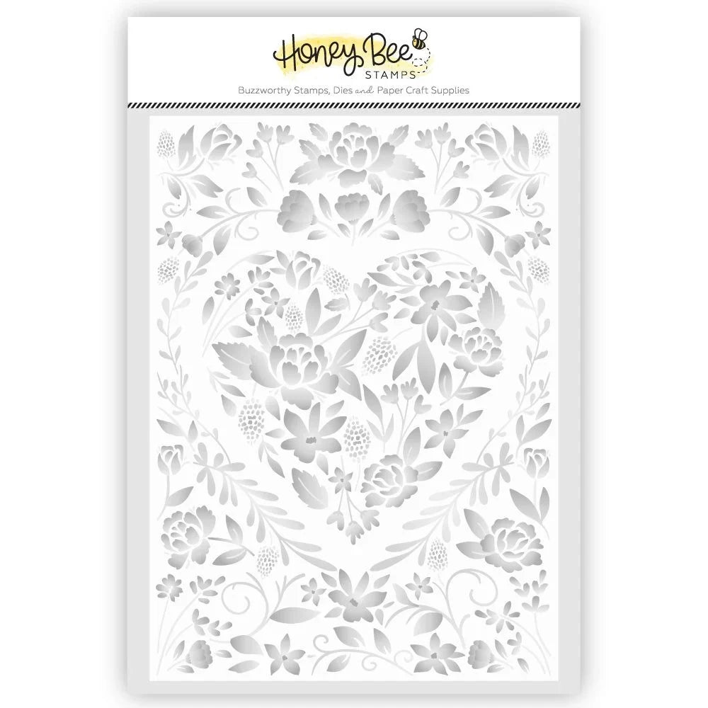 Floral Heart 3D Embossing Folder and Coordinating Die Set - Honey Bee Stamps