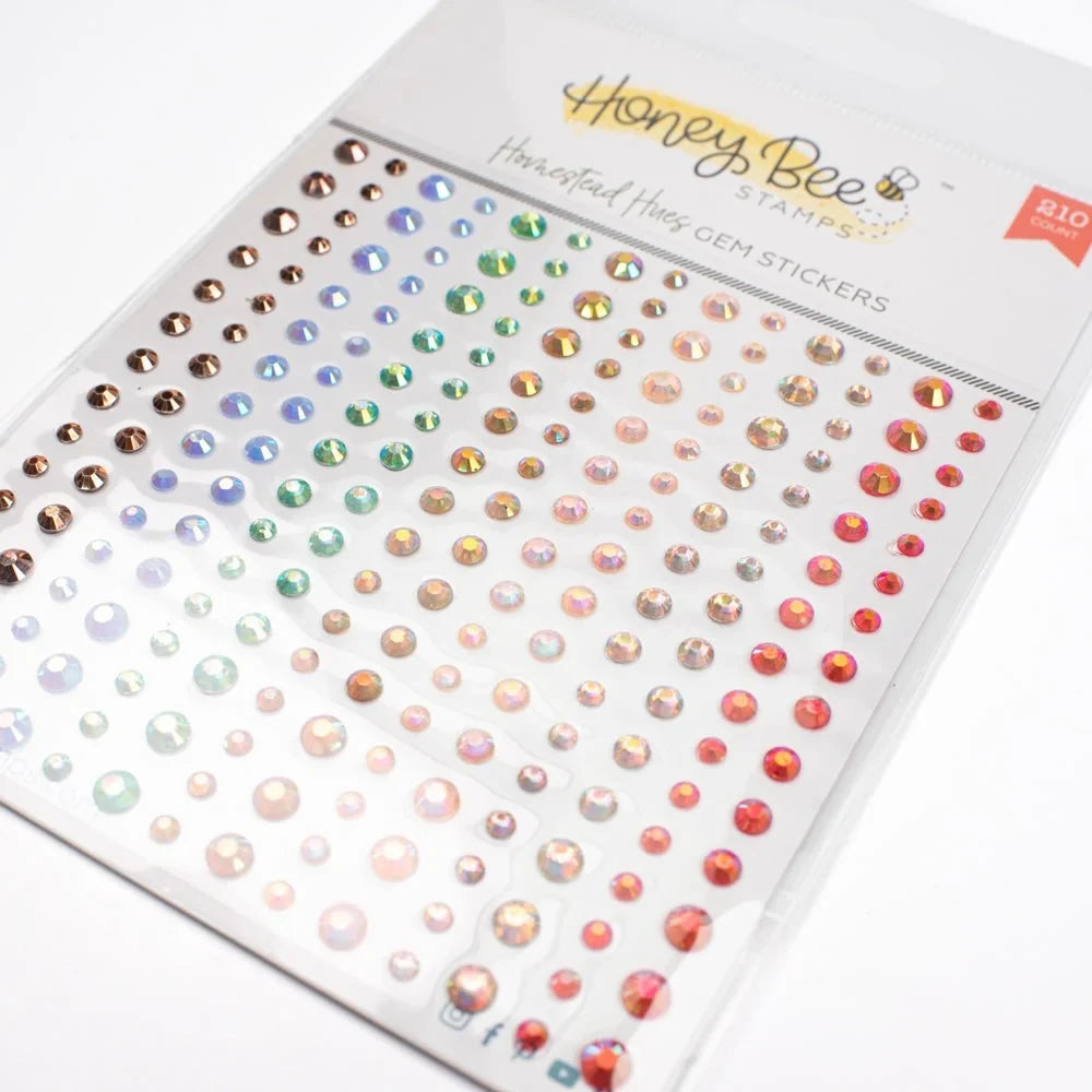 Homestead Hues Gem Stickers - 210 Count - Honey Bee Stamps