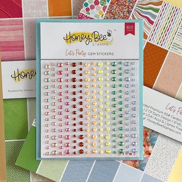 Let's Party Gem Stickers - 210 Count - Honey Bee Stamps
