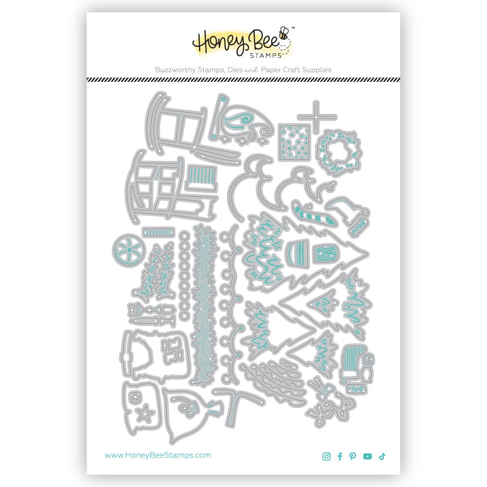 Lovely Layers: Fireplace Holiday Add - On - Honey Cuts - Stand - Alone Dies - Honey Bee Stamps