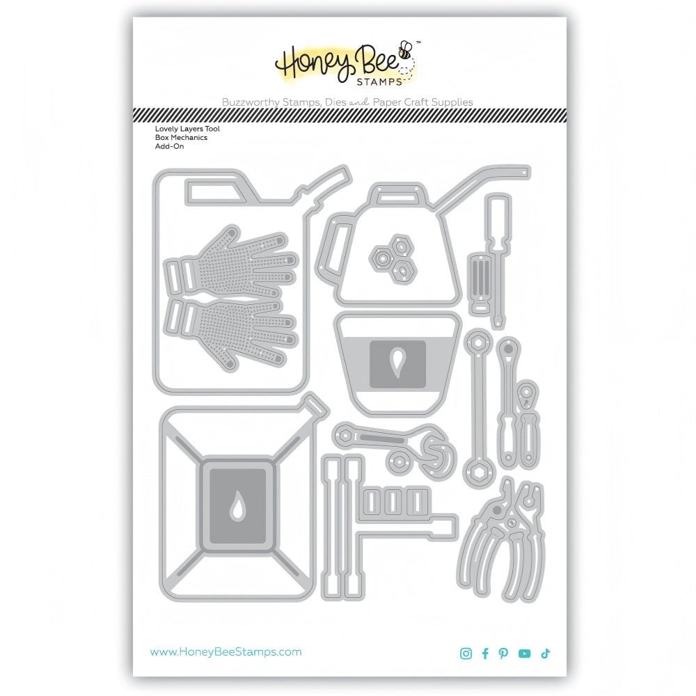 Lovely Layers: Tool Box Mechanics Add - on - Honey Cuts Stand - Alone Dies - Honey Bee Stamps