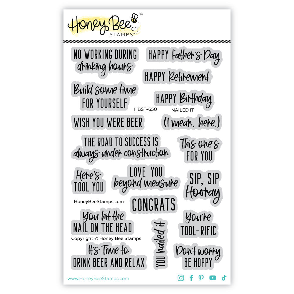 Nailed It - 4x6 Photopolymer Stamp Set - Honey Bee Stamps