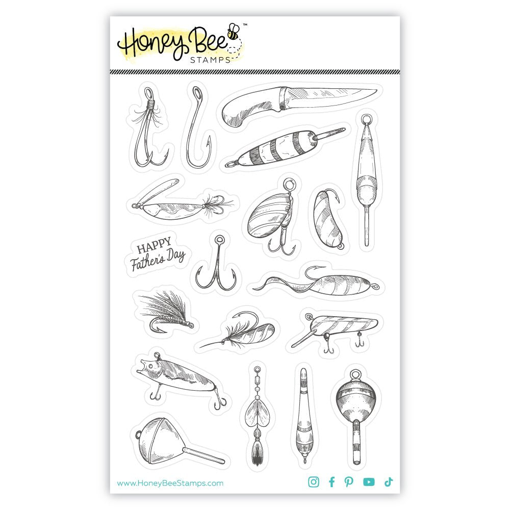 On The Line - 4x6 Rubber Cling Stamp Set - Honey Bee Stamps