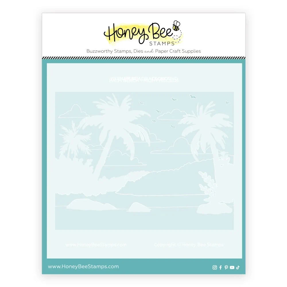 Palm Beach - Set of 6 - 6"x6" Coordinating Stencils - Honey Bee Stamps