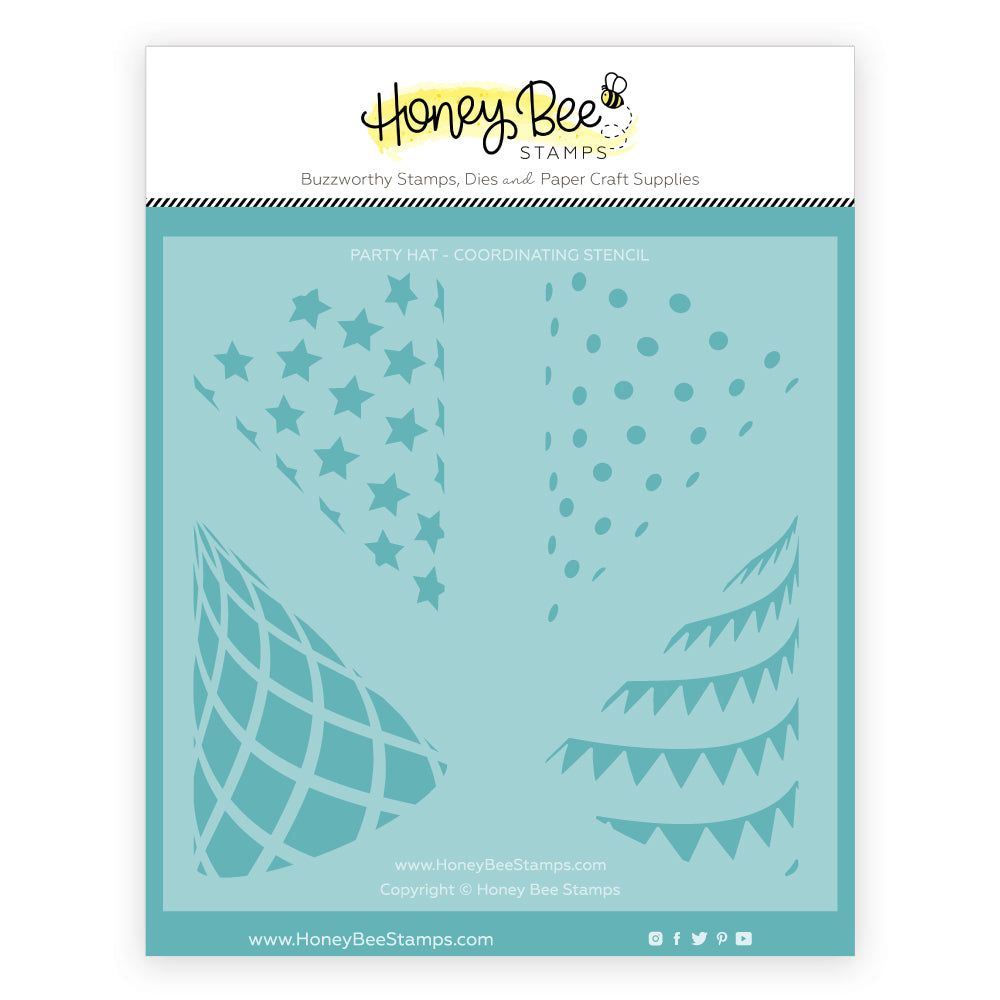 Party Hat - 6"x6" Coordinating Stencil - Honey Bee Stamps