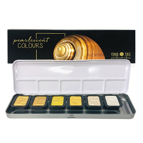 Pearlescent Water Colors by FINETEC - Classic - 6 pan set - Honey Bee Stamps