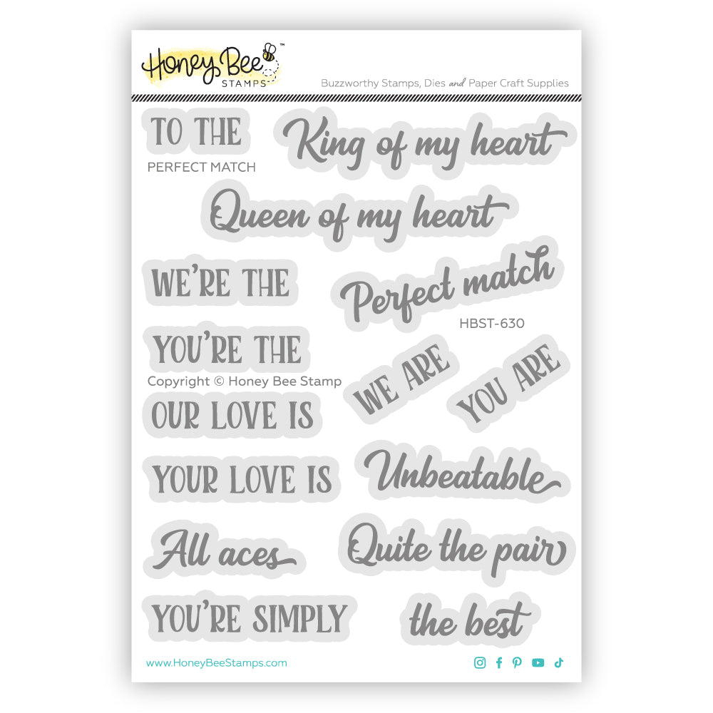 Perfect Match - 4x5 Photopolymer Stamp Set - Honey Bee Stamps