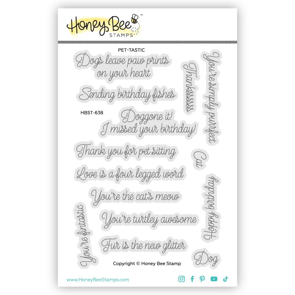 Pet - tastic - 4x6 Photopolymer Stamp Set - Honey Bee Stamps