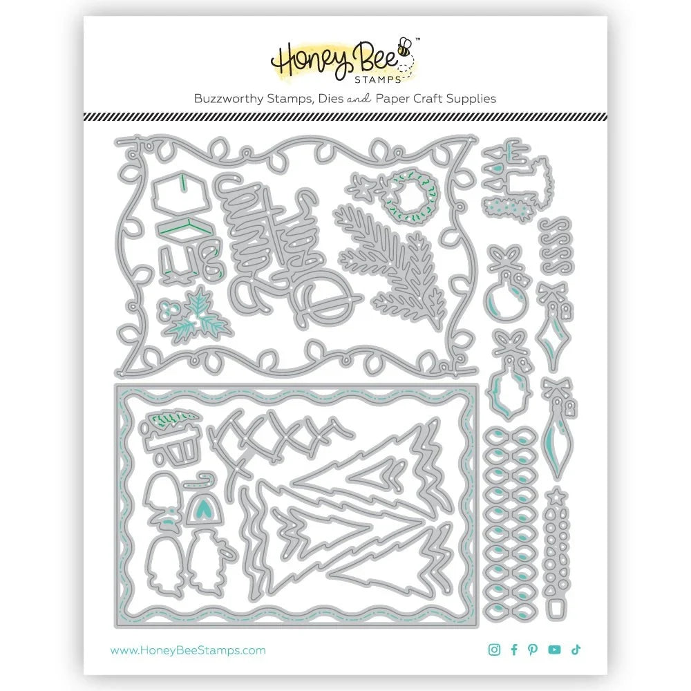 Postcard - Holiday Add - On - Honey Cuts - Stand - Alone Dies - Honey Bee Stamps