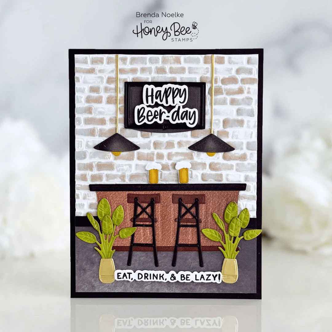 Rustic Brick Wall - 3D Embossing Folder - Honey Bee Stamps