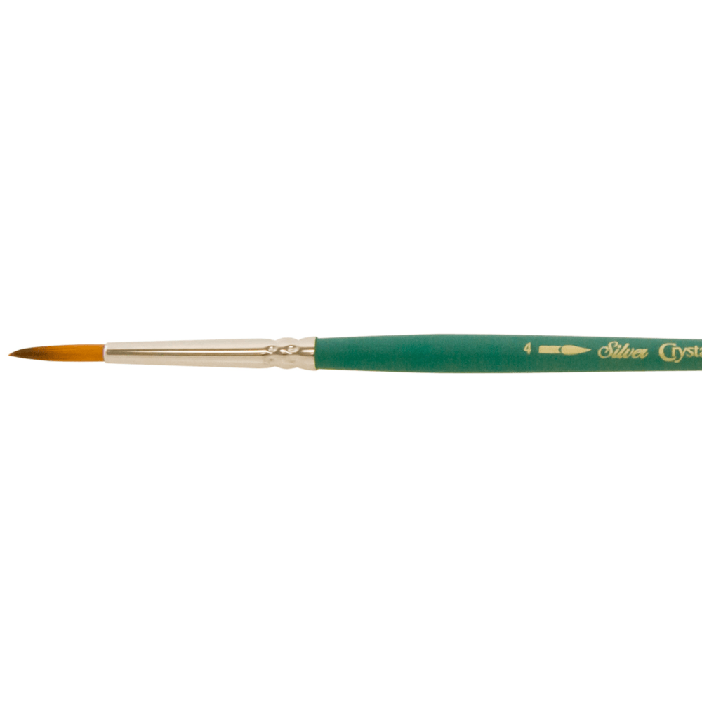 SilverBrush™ Crystal™ Brush Round Size 4 - Crystal Golden Taklon Paint Brush for Water - Based Media - Honey Bee Stamps