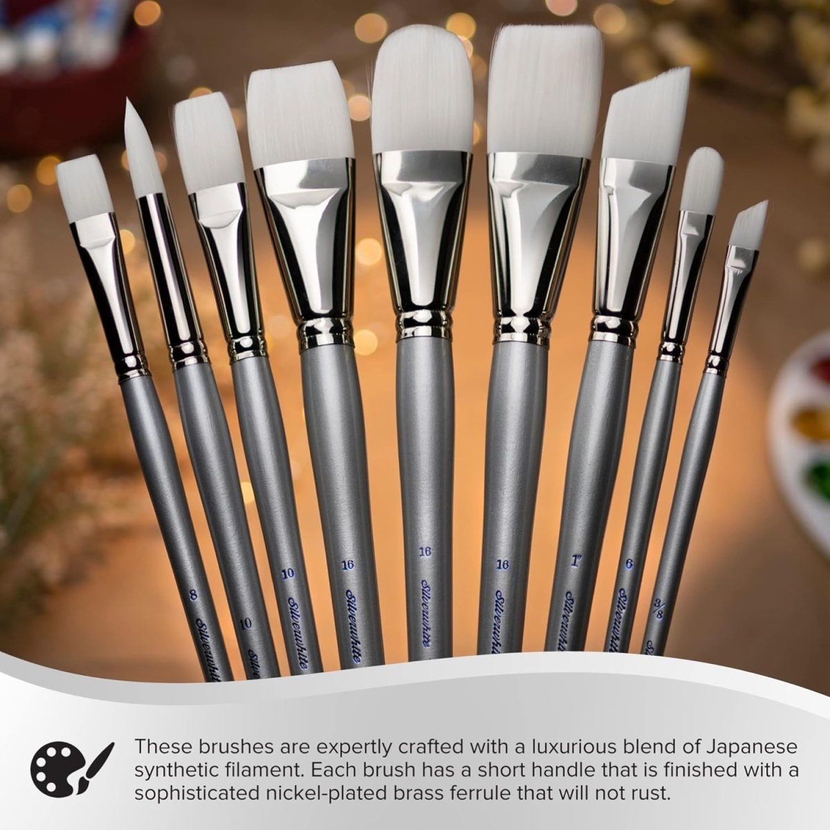 Silverwhite® Short Handle Foundation Watercolor Edgewater Wash 2" - Honey Bee Stamps