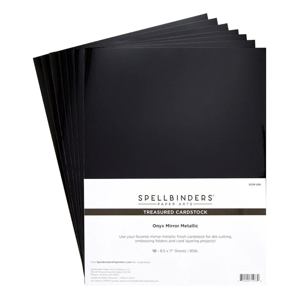 Spellbinders Onyx Mirror Metallic Treasured Cardstock 8-1/2" x 11" - 10 Pack - Honey Bee Stamps