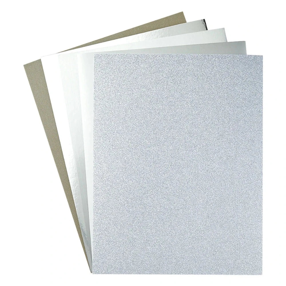 Spellbinders Silver Assortment Treasured Cardstock 8 1/2" X 11 - 15 Pack - Honey Bee Stamps