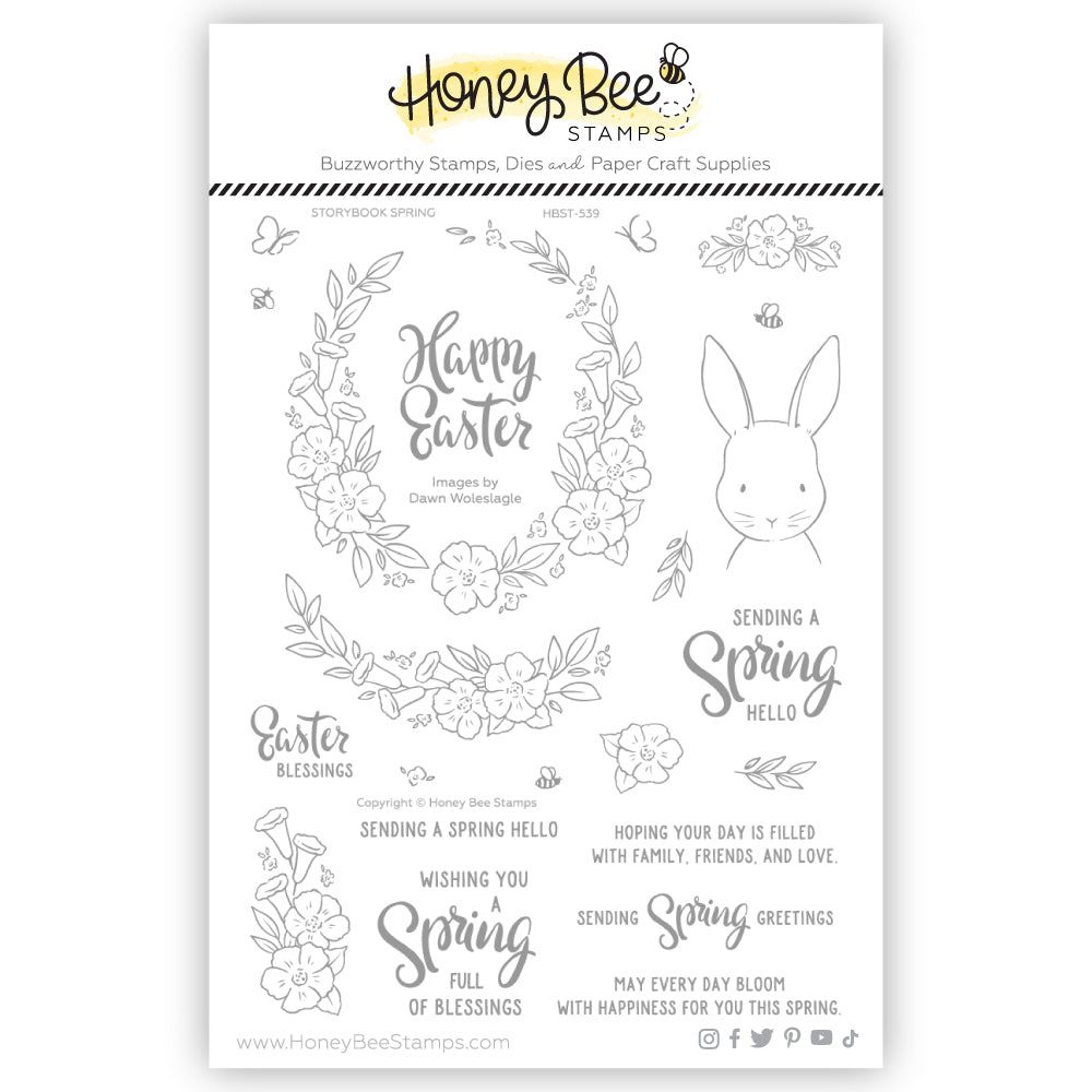 Storybook Spring - 6x8 Photopolymer Stamp Set - Honey Bee Stamps