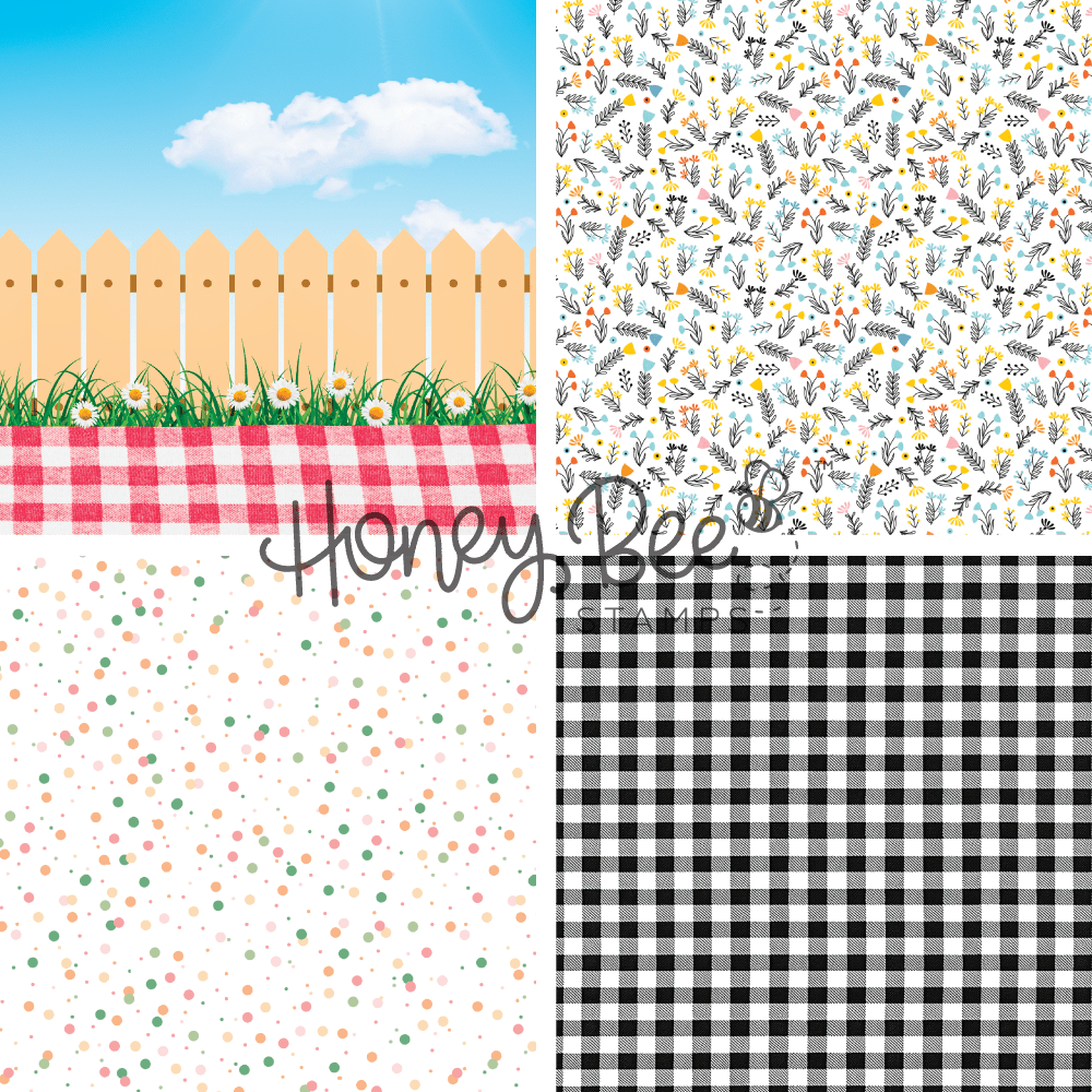 Summer Picnic Paper Pad 6x8.5 - 24 Double-Sided Sheets - Honey Bee Stamps