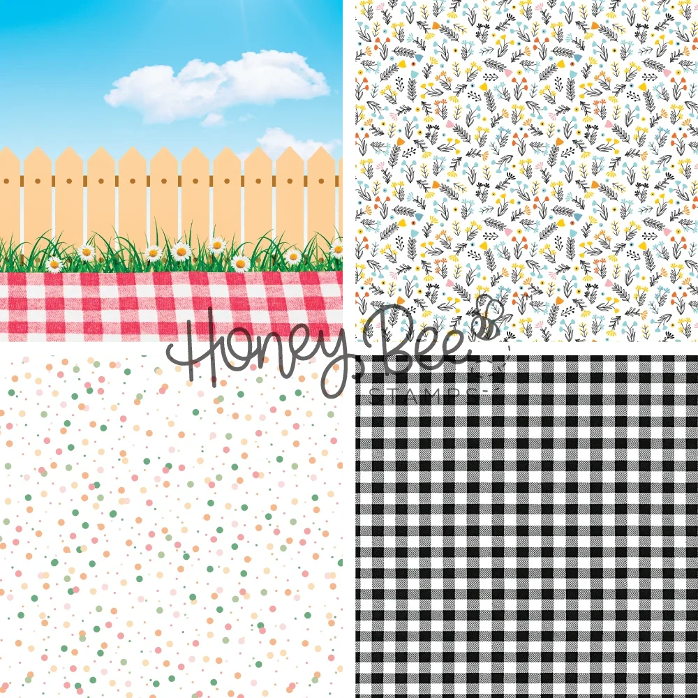Summer Picnic Paper Pad 6x8.5 - 24 Double-Sided Sheets - Honey Bee Stamps