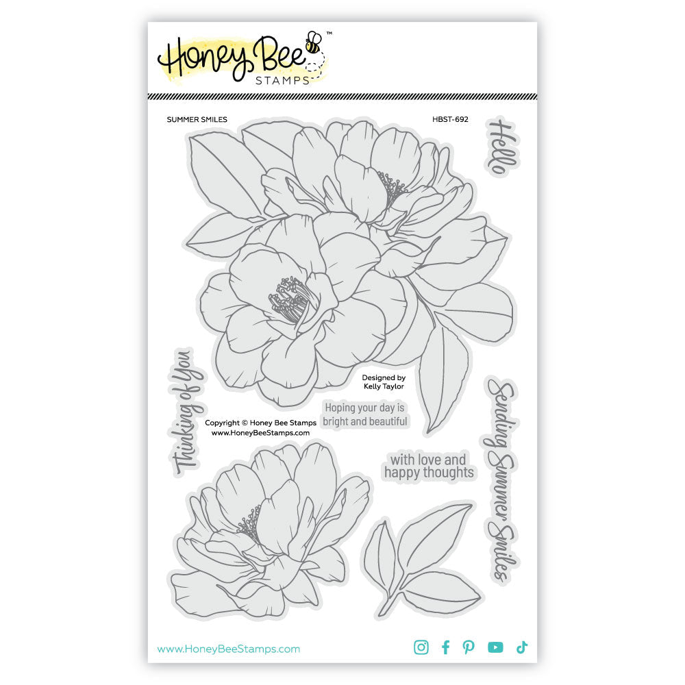 Summer Smiles - 6x8 Photopolymer Stamp Set - Honey Bee Stamps