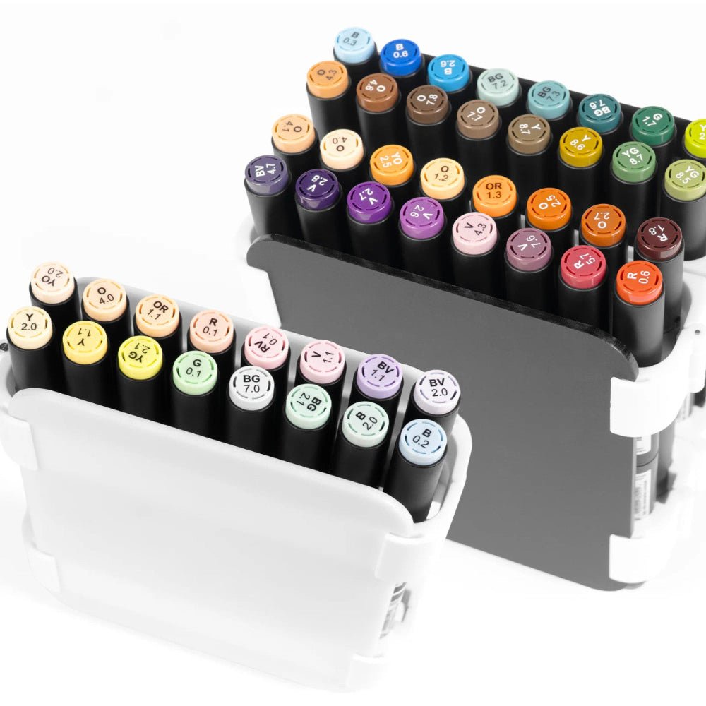 The OLO Large Carrying Case Holds 64 Markers - Black Panels with White Hinges - Honey Bee Stamps