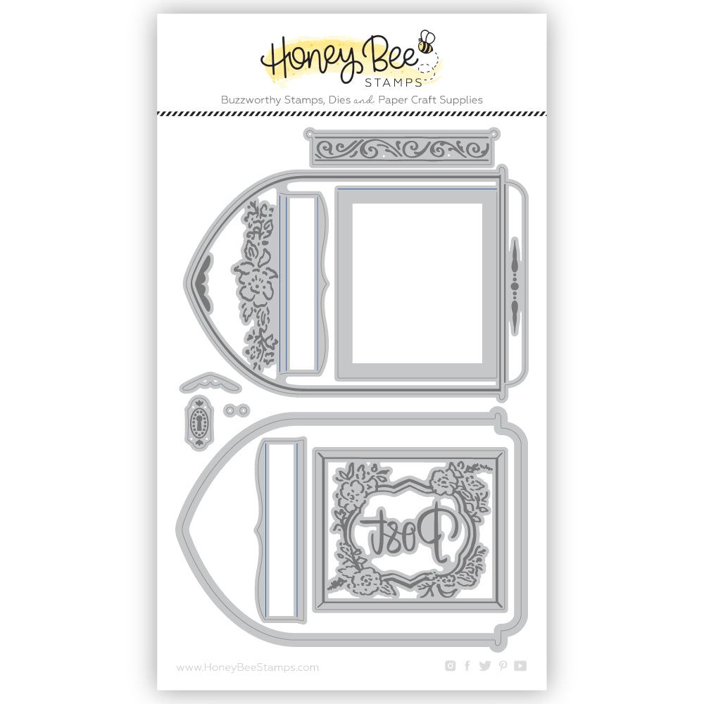 Vintage Mailbox A2 Card Base - Honey Cuts - Stand - Alone Dies - Honey Bee Stamps