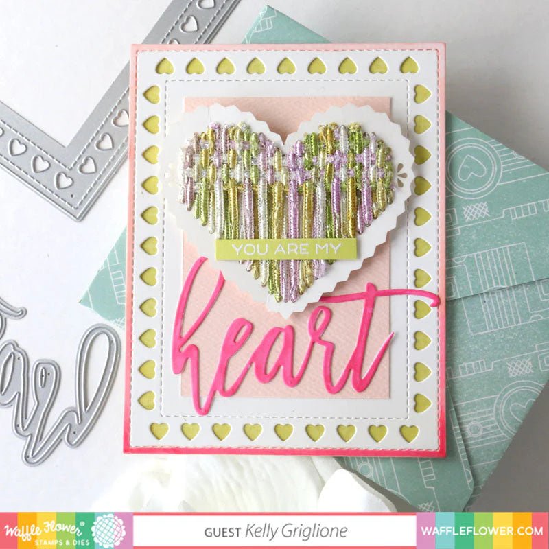 Waffle Flower Stitchable Cards - Perforated Pinking Shapes - Honey Bee Stamps