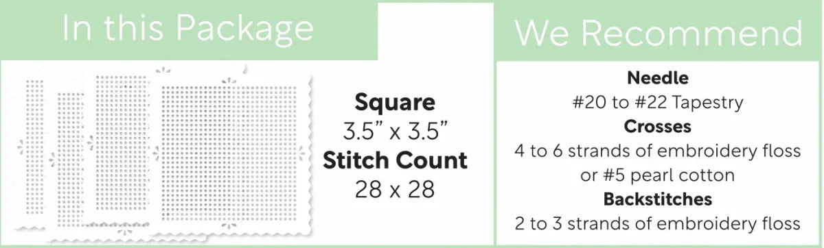 Waffle Flower Stitchable Cards - Perforated Pinking Square - Honey Bee Stamps