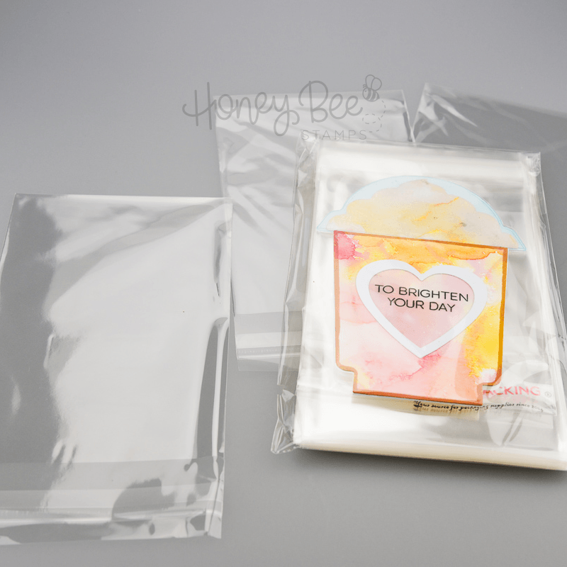 Honey Bee Stamps 4"x6" crystal clear cello bags for cards and projects.