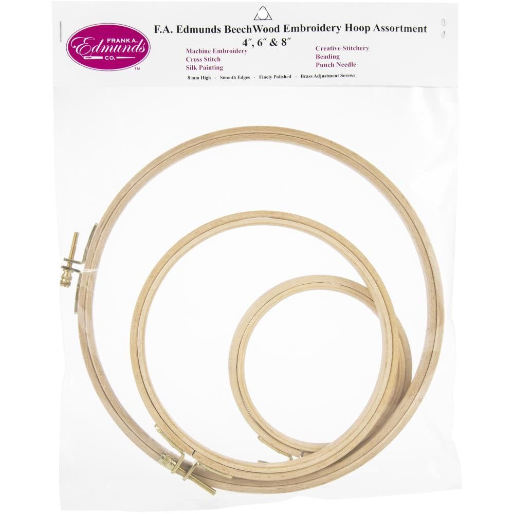Beechwood Embroidery Hoop Set 3/Pkg by Frank A. Edmunds - Honey Bee Stamps