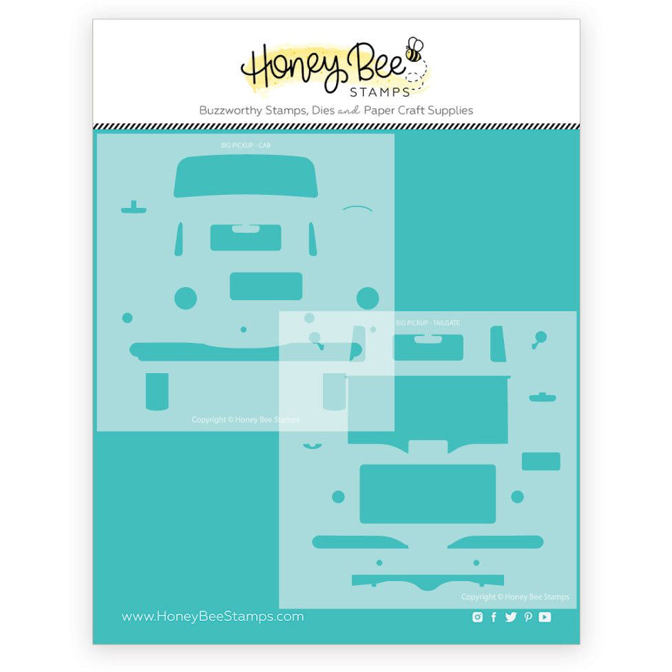 Big Pickup Details - Set of 2 - 6x6" Coordinating Stencils - Honey Bee Stamps