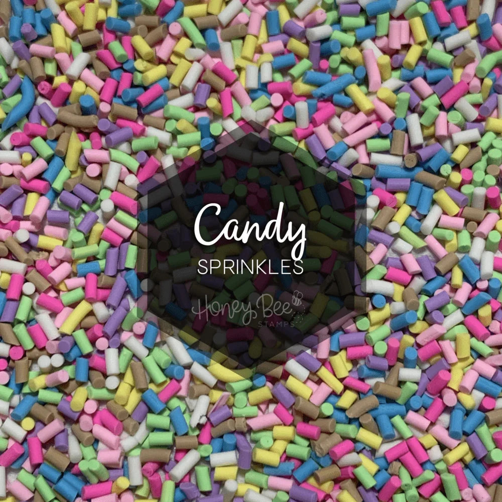 Multi-colored clay candy sprinkles from Honey Bee Stamps.