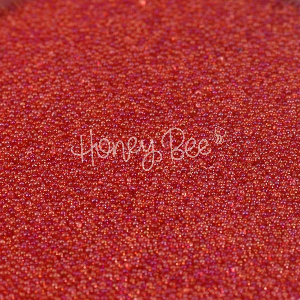 Cranberry - Red Tiny Bubbles No Hole Glass Beads - Honey Bee Stamps