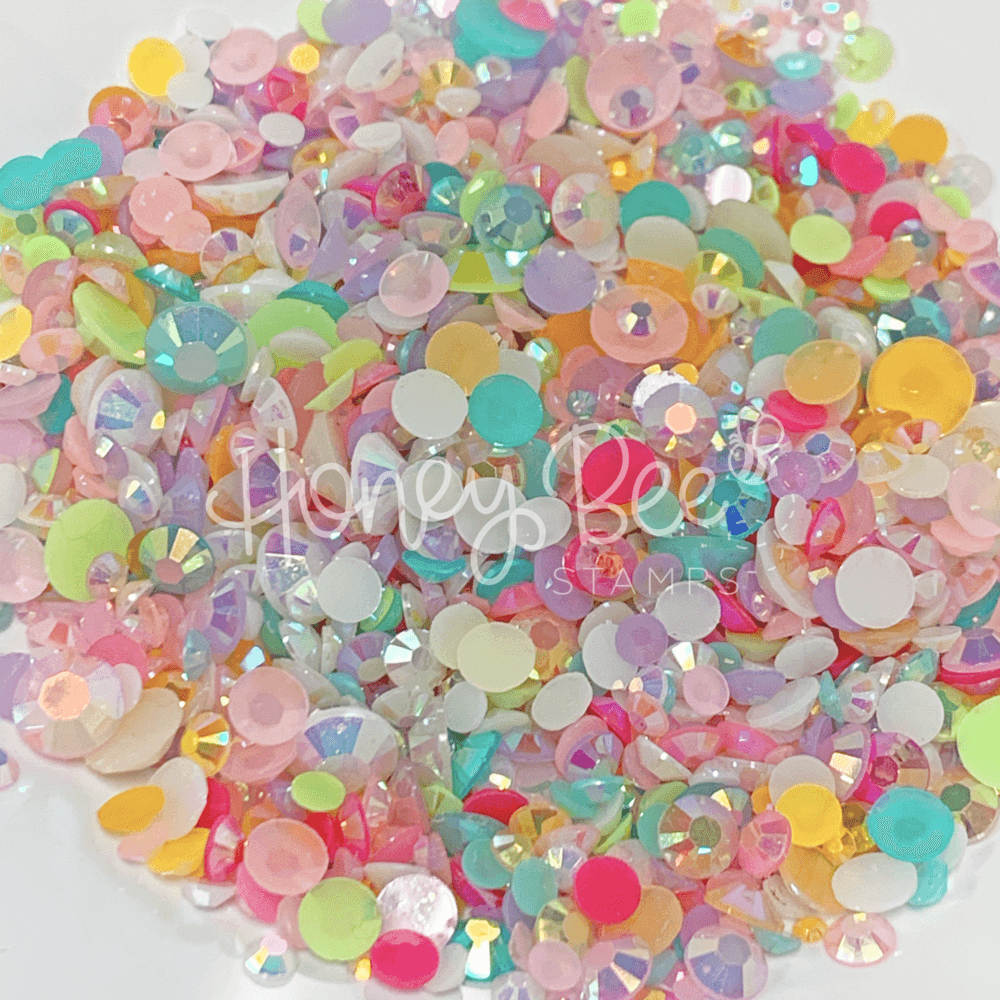 Cupcake Flat Back Jelly Rhinestone Crystal Mix by Honey Bee Stamps in pastel colors