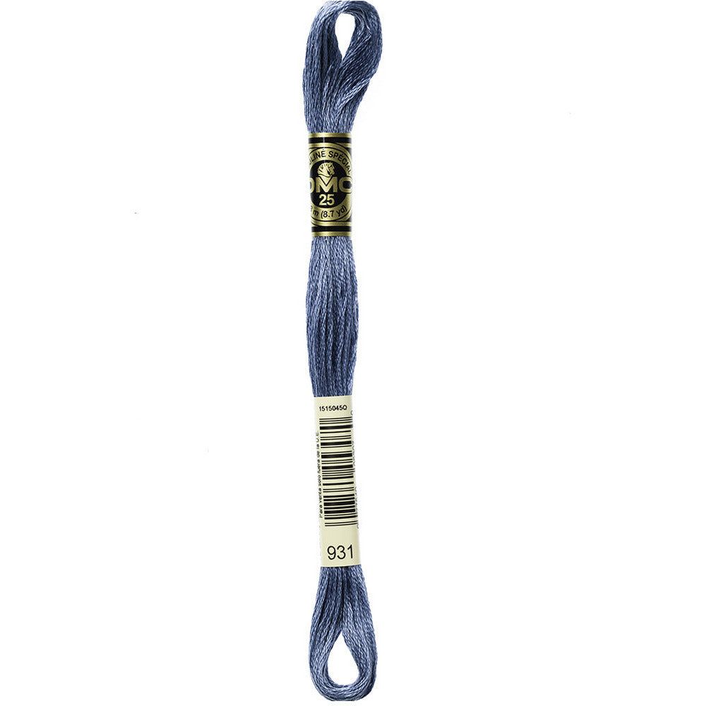 DMC Embroidery Floss, 6 - Strand - Antique Blue Medium 931 - Honey Bee Stamps