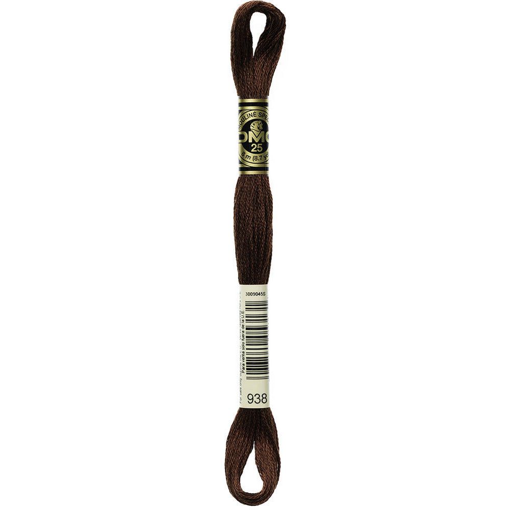 DMC Embroidery Floss, 6 - Strand - Coffee Brown Ultra Dark 938 - Honey Bee Stamps