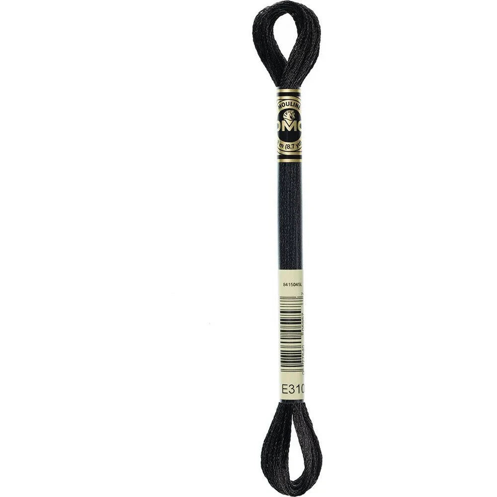 DMC Light Effects Embroidery Floss, 6 - Strand Special Thread - Ebony E310 - Honey Bee Stamps