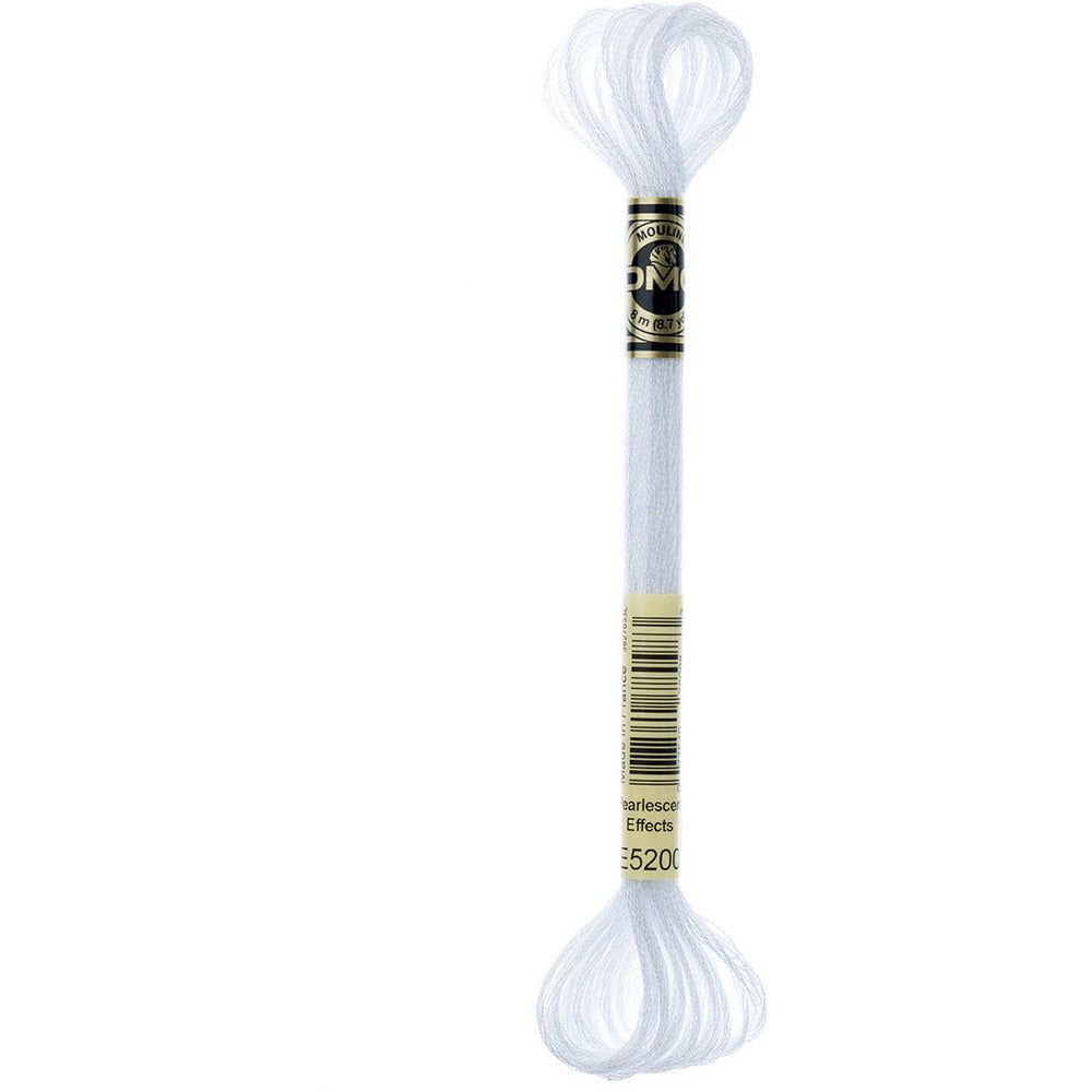 DMC Light Effects Embroidery Floss, 6 - Strand Special Thread - Iridescent White E5200 - Honey Bee Stamps