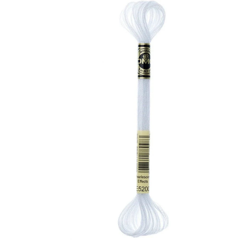 DMC Light Effects Embroidery Floss, 6 - Strand Special Thread - Iridescent White E5200 - Honey Bee Stamps