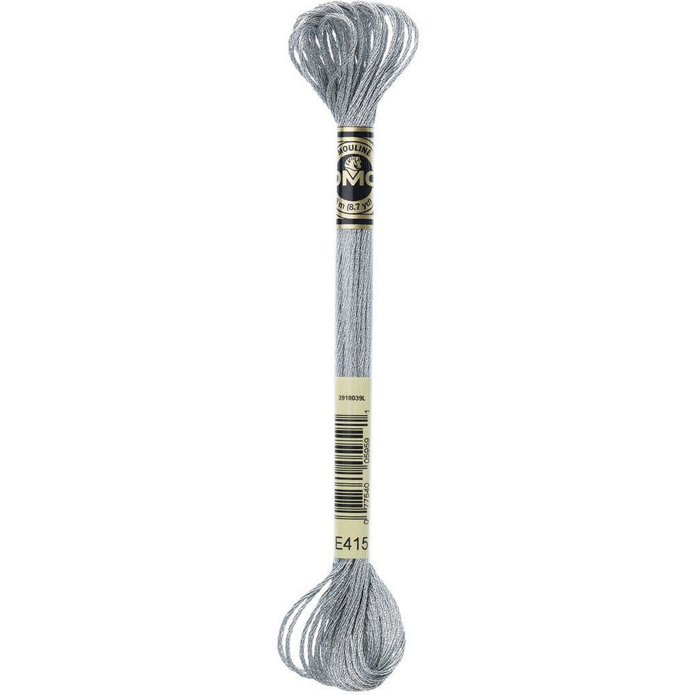 DMC Light Effects Embroidery Floss, 6 - Strand Special Thread - Pewter E415 - Honey Bee Stamps