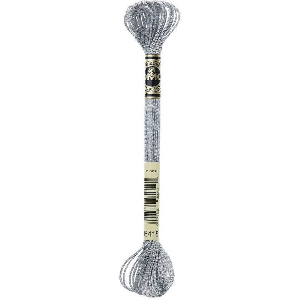 DMC Light Effects Embroidery Floss, 6 - Strand Special Thread - Pewter E415 - Honey Bee Stamps