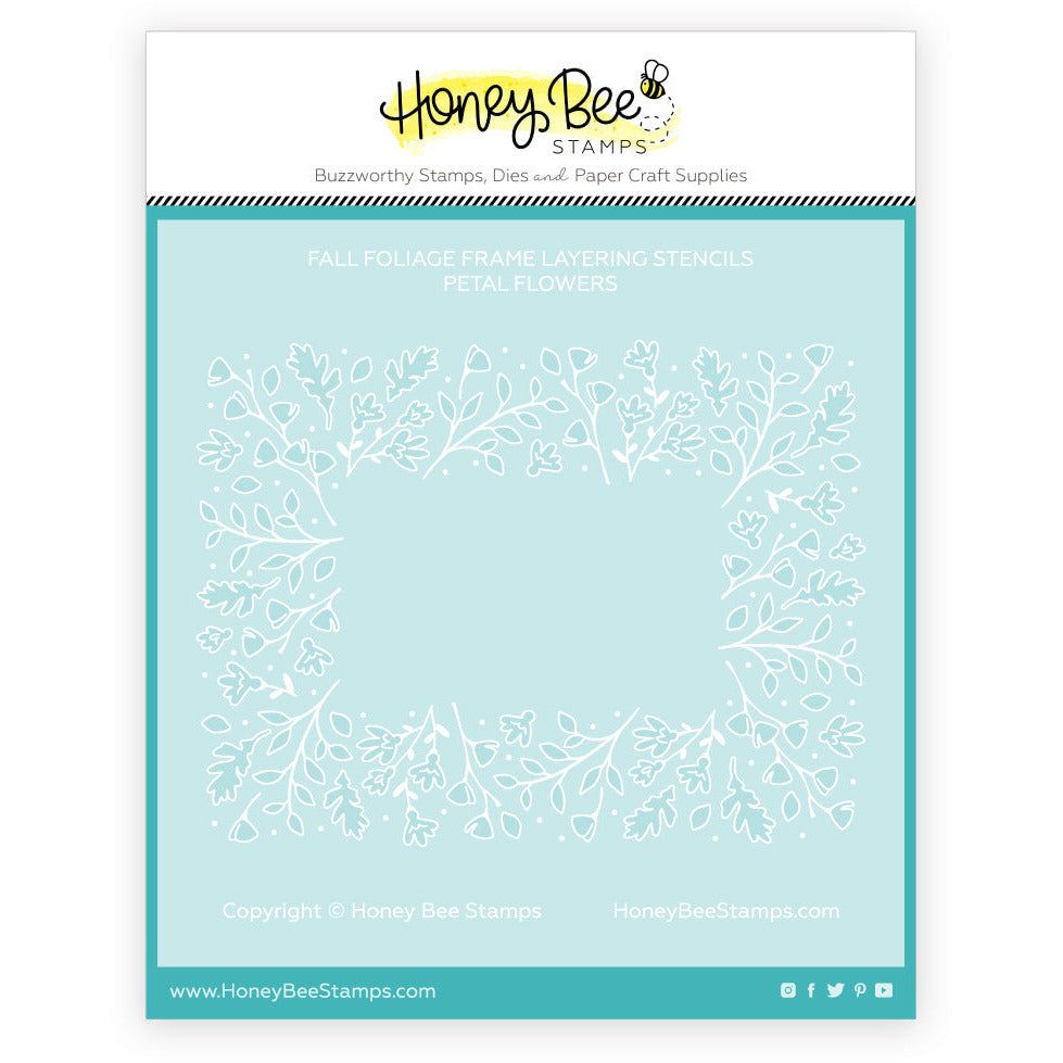 Fall Foliage Frame - Set of 4 - 6"x6" Coordinating Stencils - Honey Bee Stamps