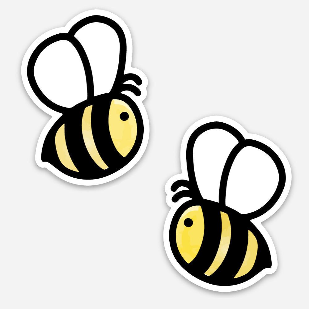 Honey Bee Stickers Set of 2 Vinyl Stickers - Honey Bees - Honey Bee Stamps